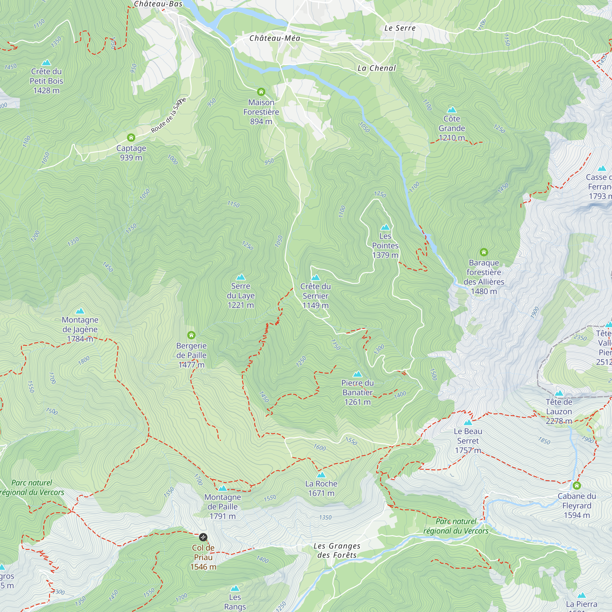 Cabane du Pique Nique du Grand Ferrand map