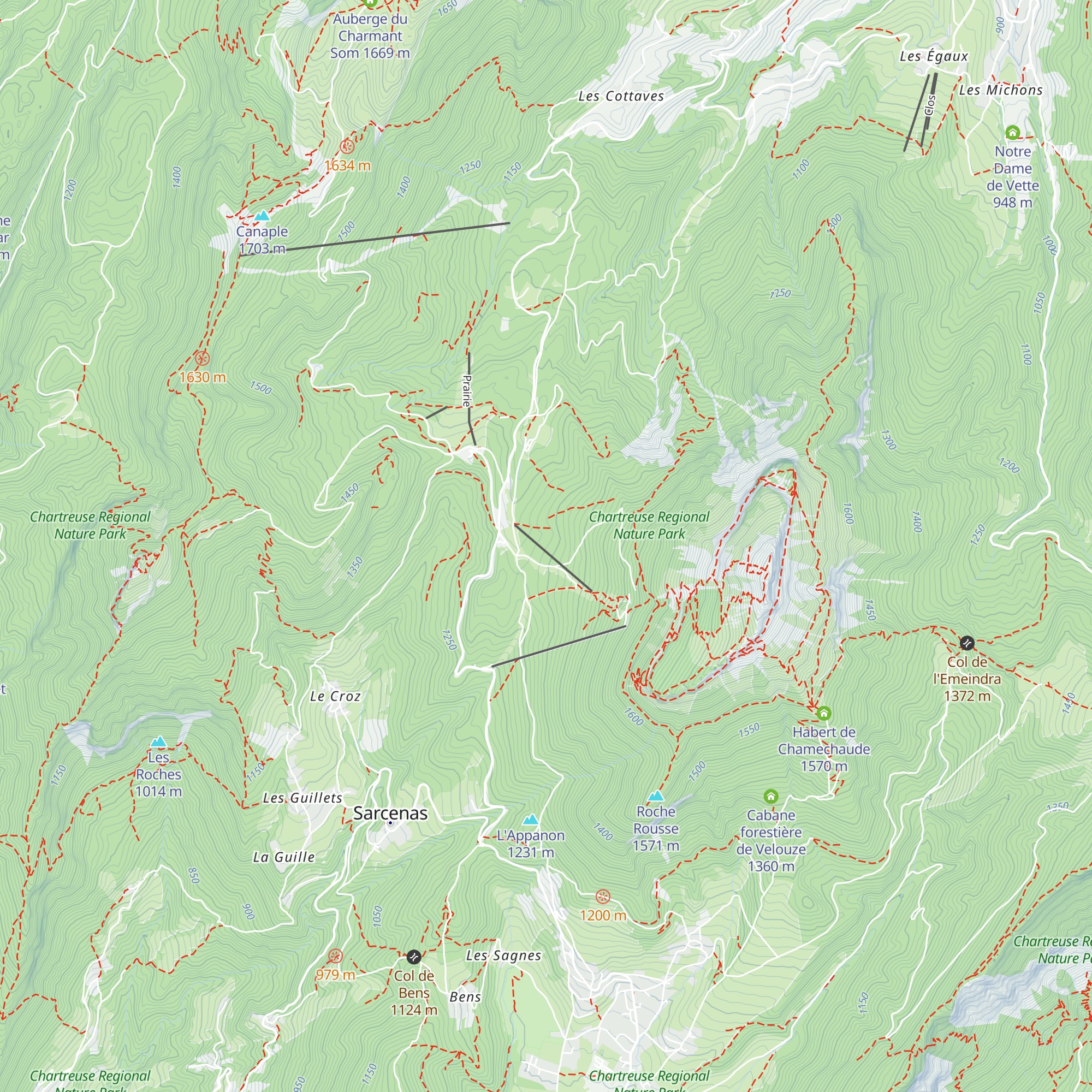 Cabane du Col de Porte map