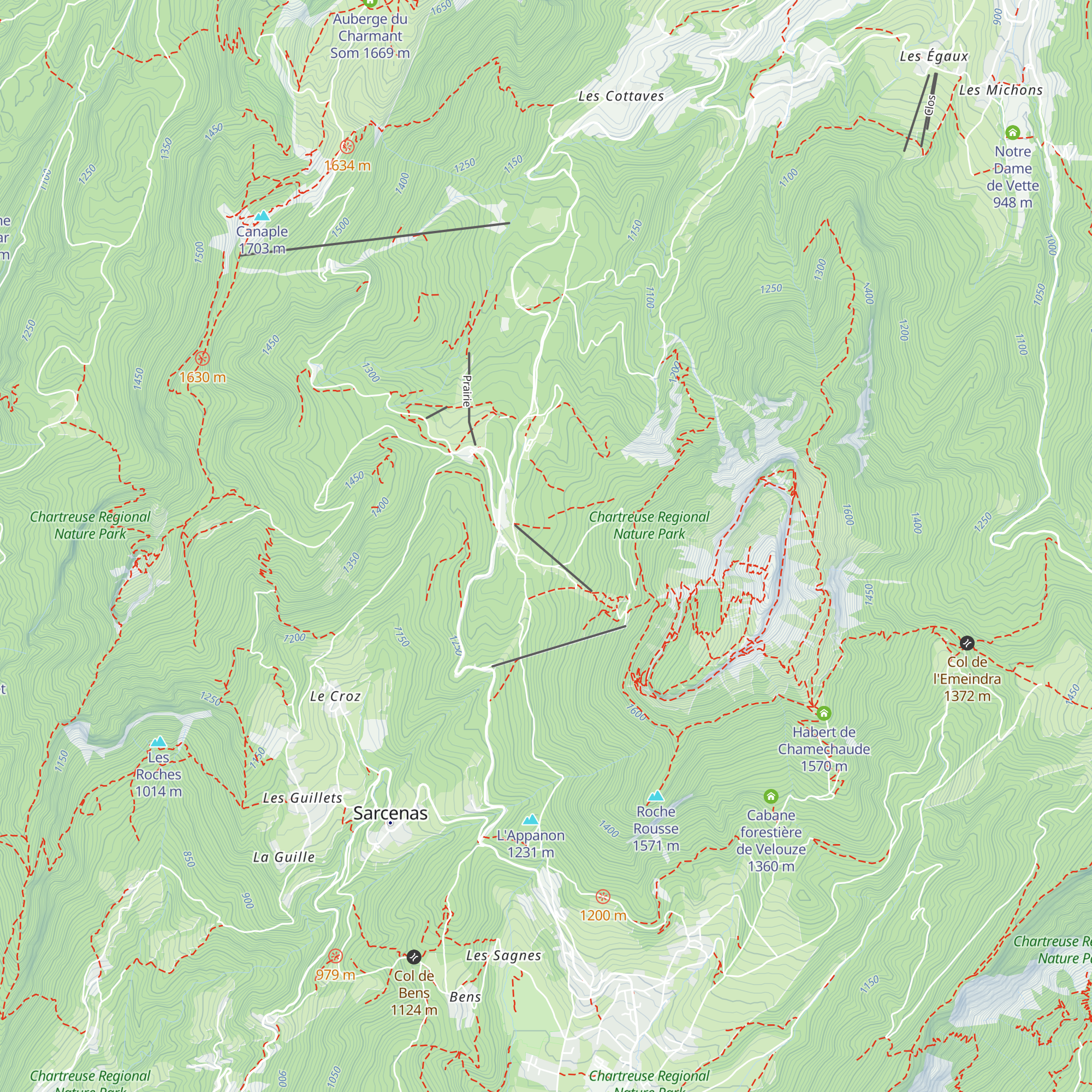 Cabane du Col de Porte map