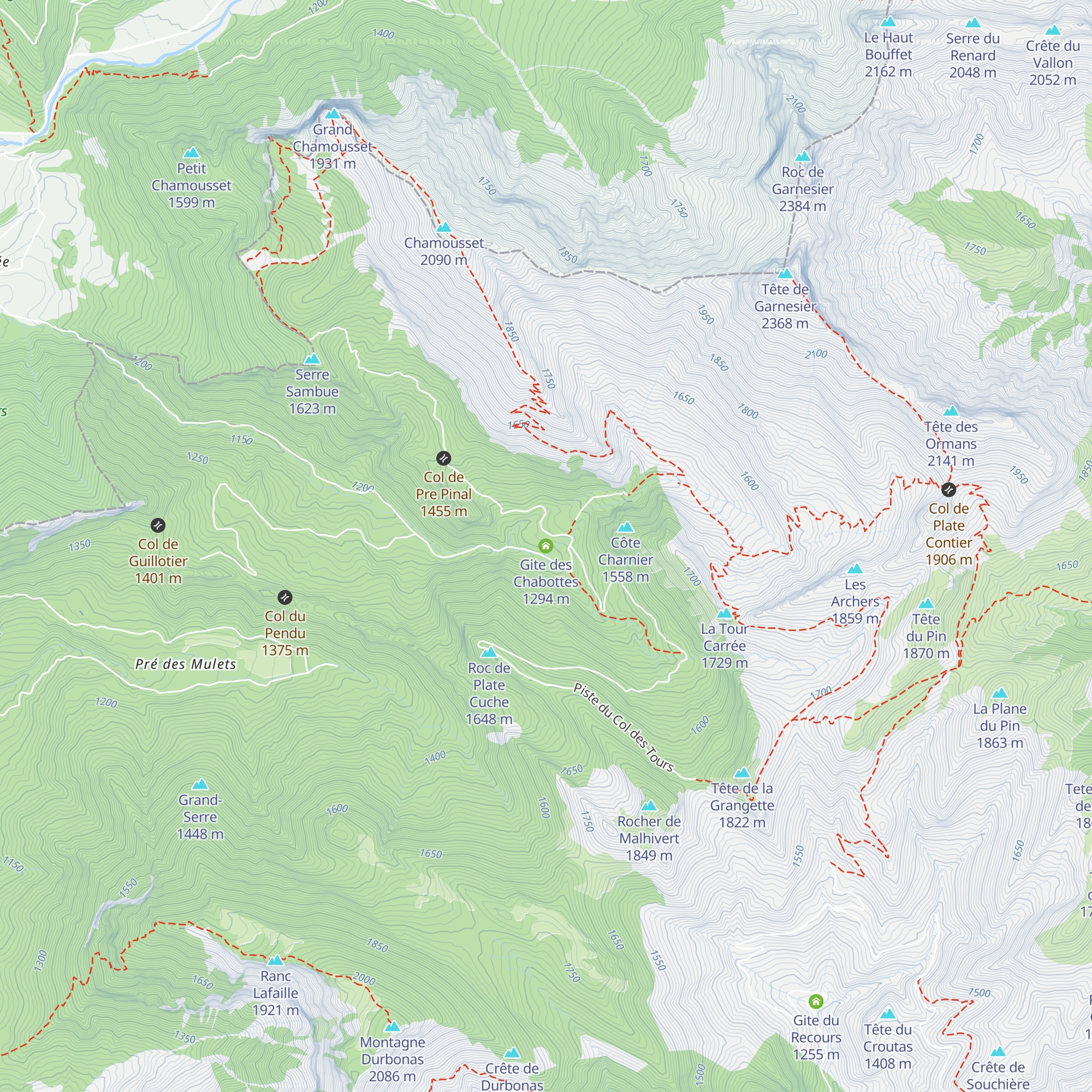 Gite des Chabottes map