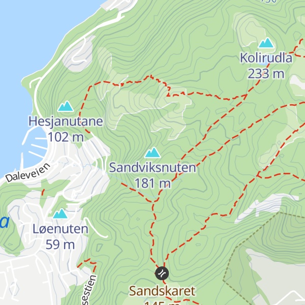 Map of Sandviksnuten