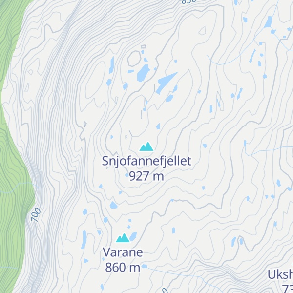 Map of Snjofannefjellet