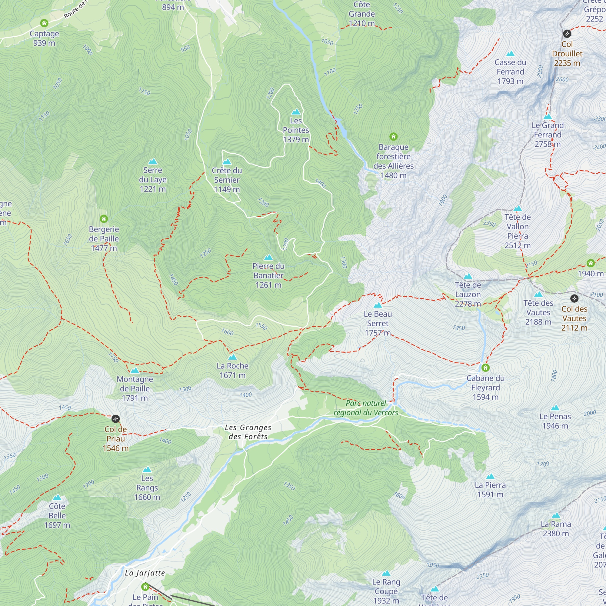 Refuge du col de la Croix map