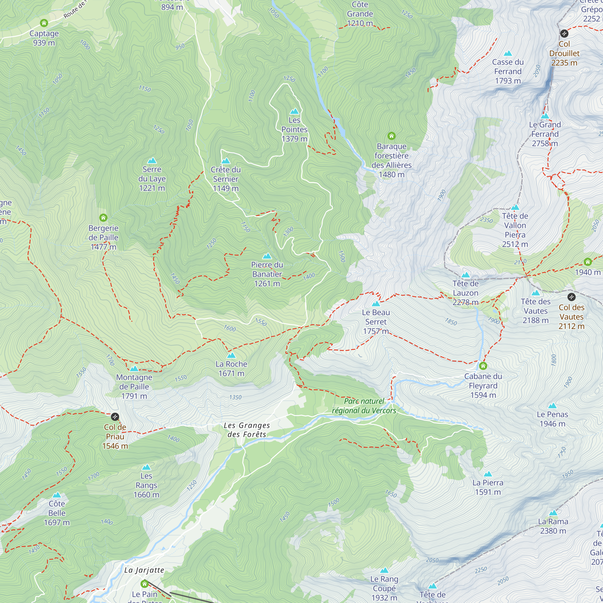 Refuge du col de la Croix map
