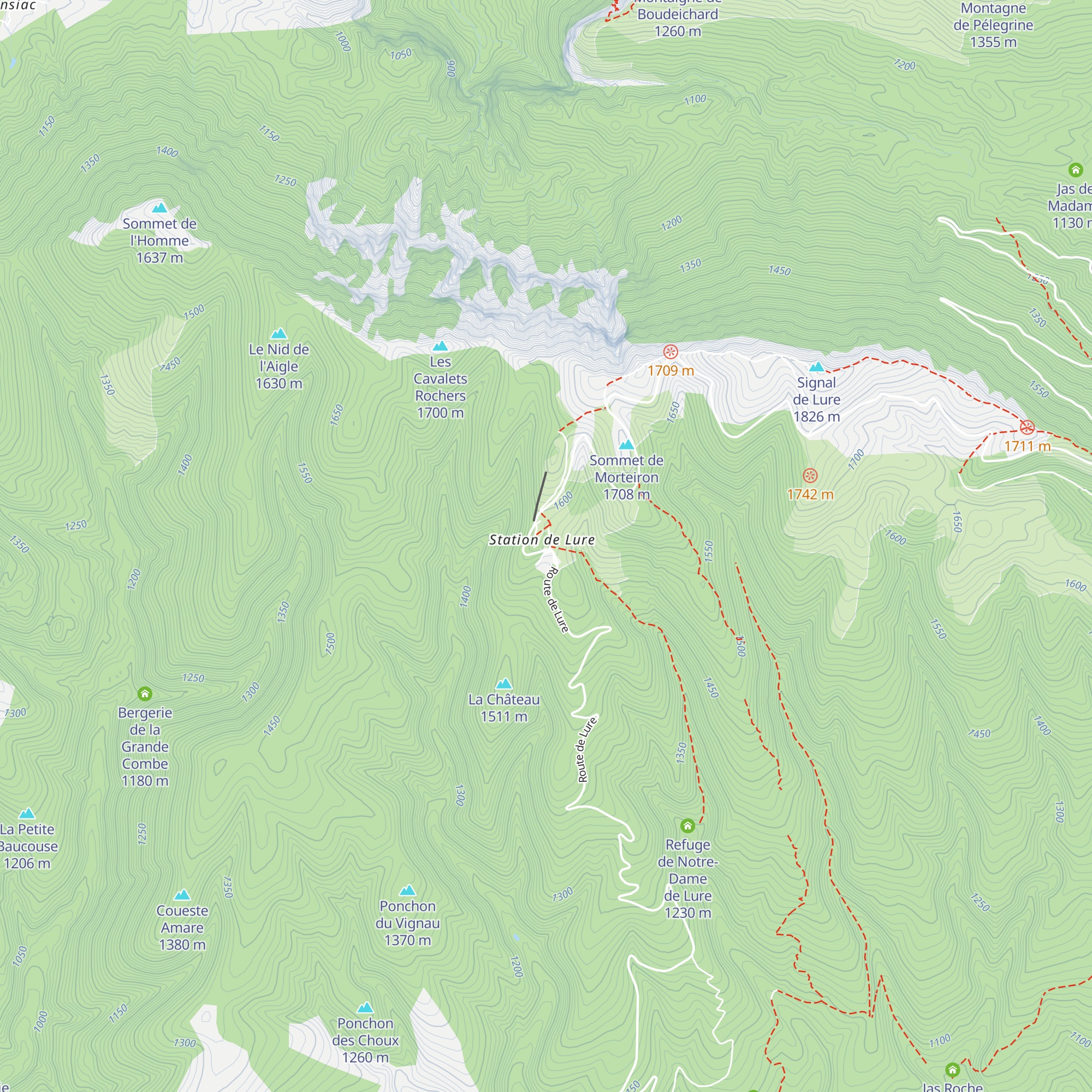 Gîte d'étape des crêtes de Lure map