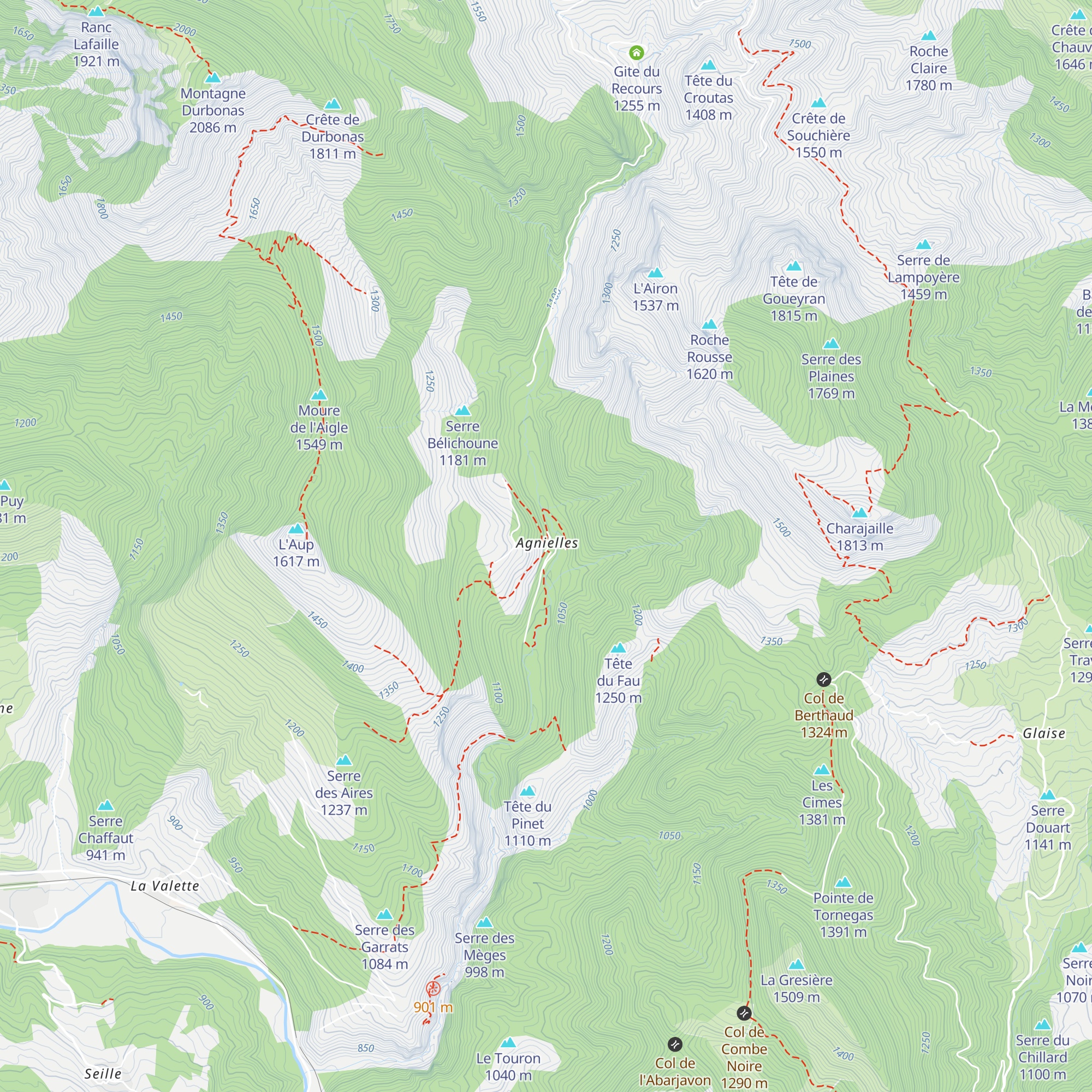 Gite d'Agnielles map