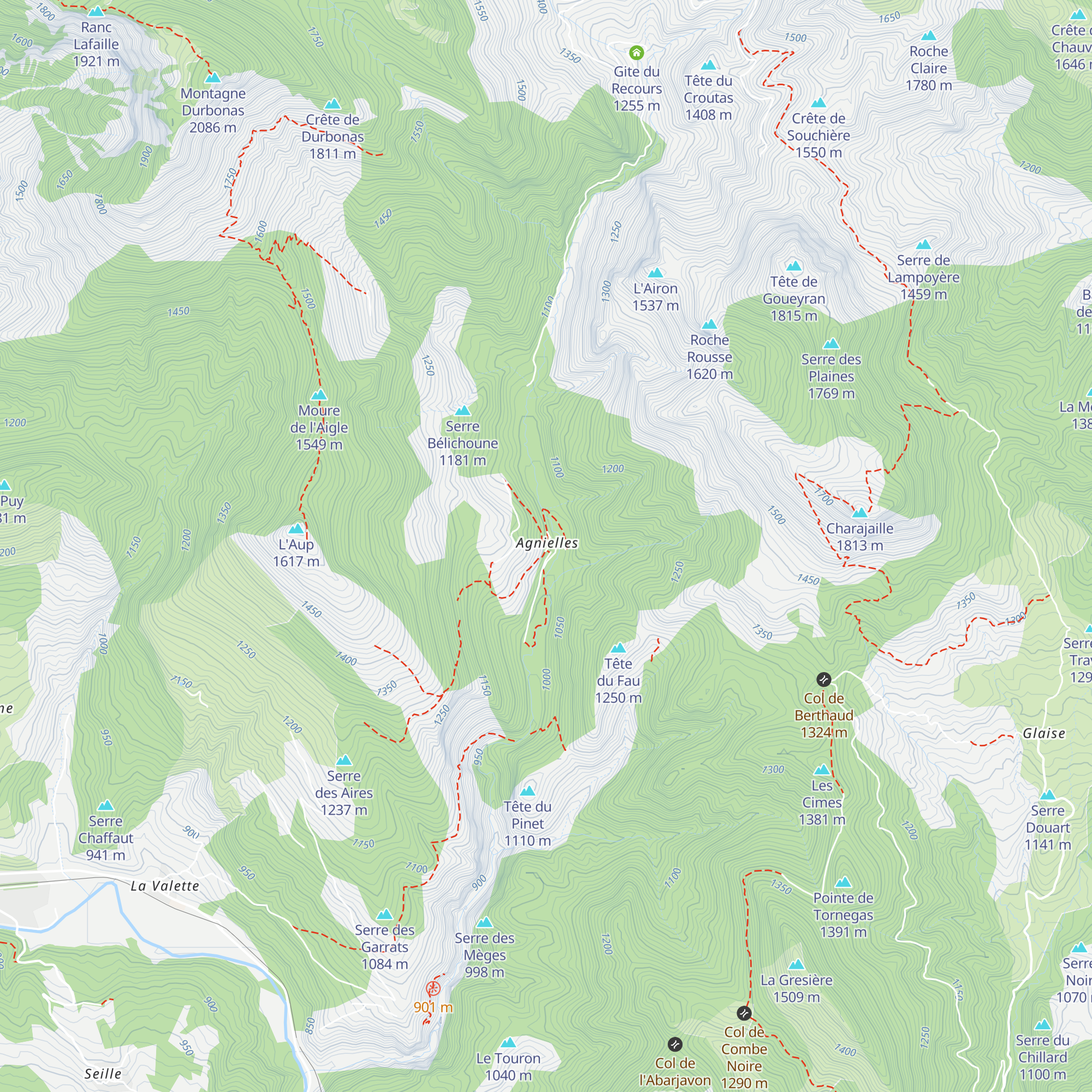 Gite d'Agnielles map