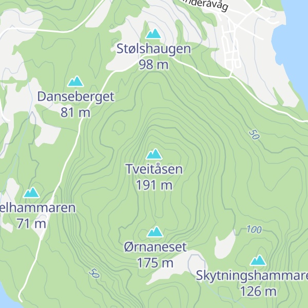 Map of Tveitåsen