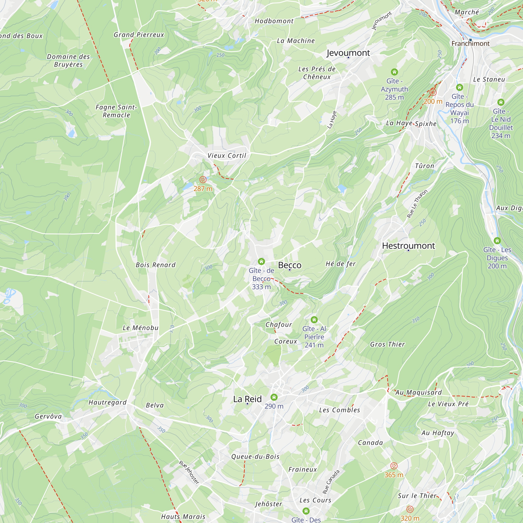 Gîte - de Becco map