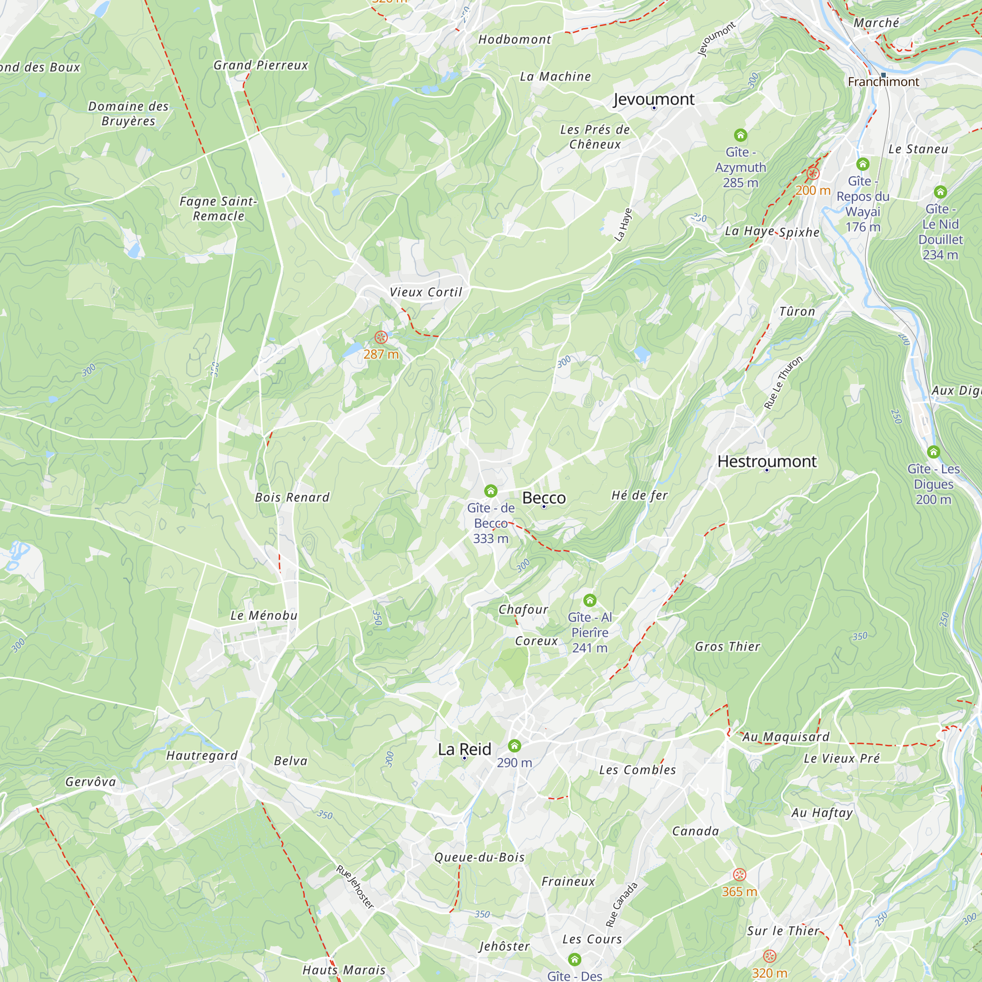 Gîte - de Becco map