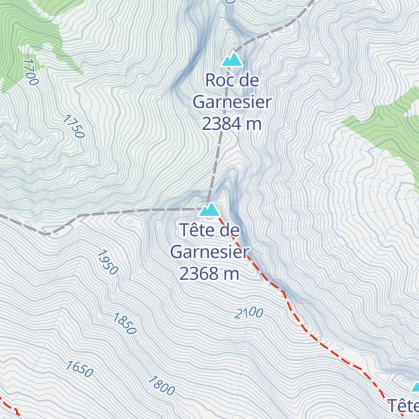 Map of Tête de Garnesier