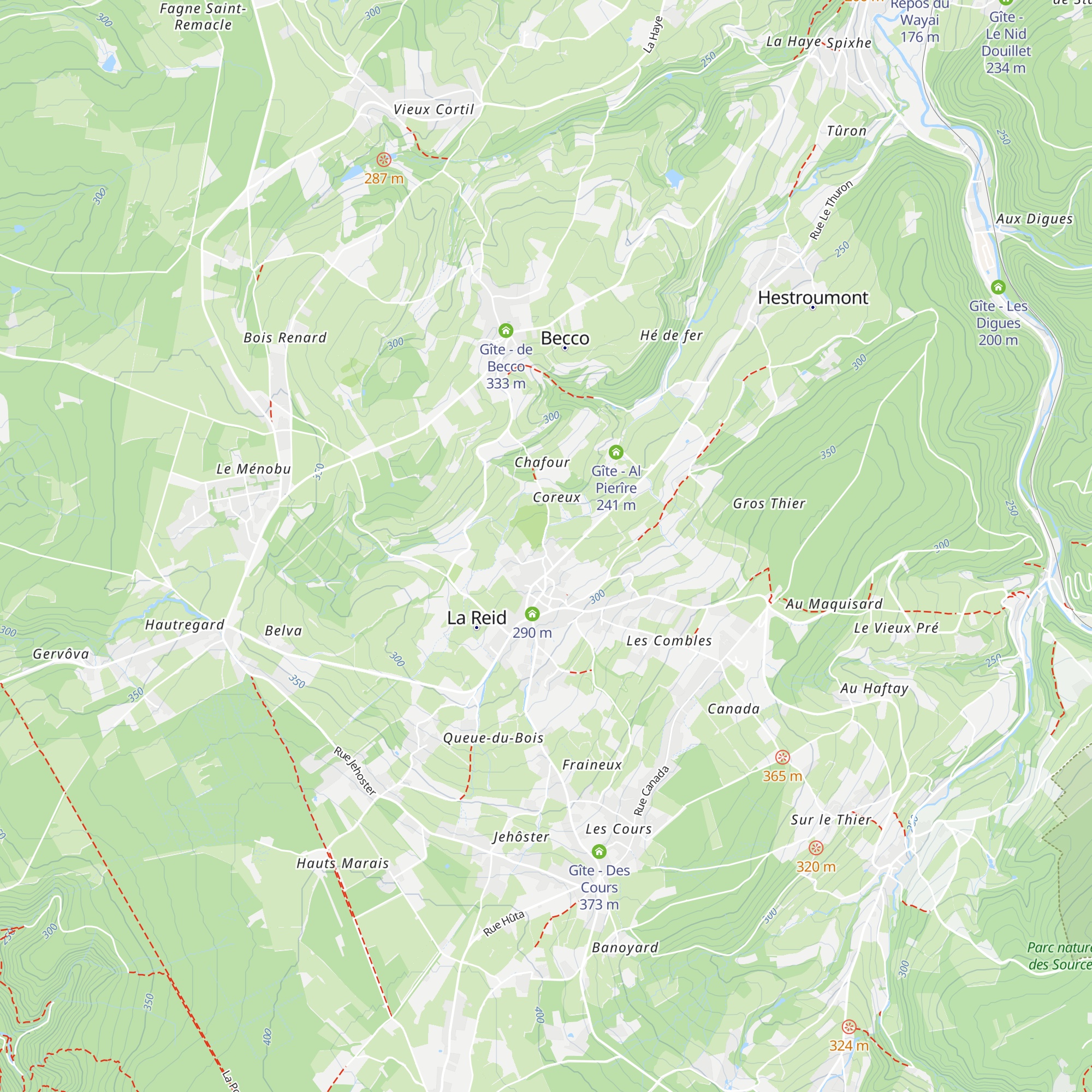 Gîtes du Chaffour - Le Jardin & La Forêt map