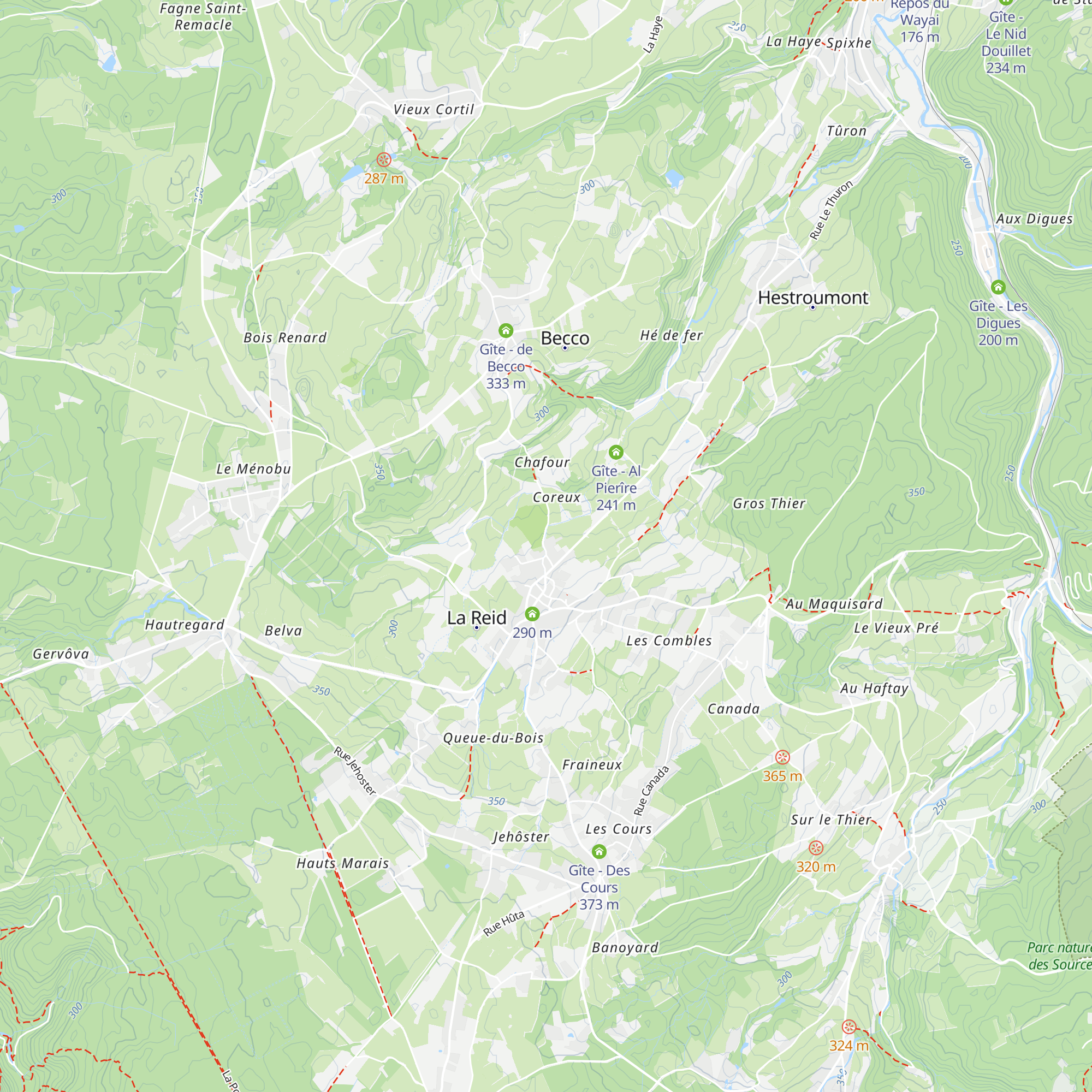 Gîtes du Chaffour - Le Jardin & La Forêt map