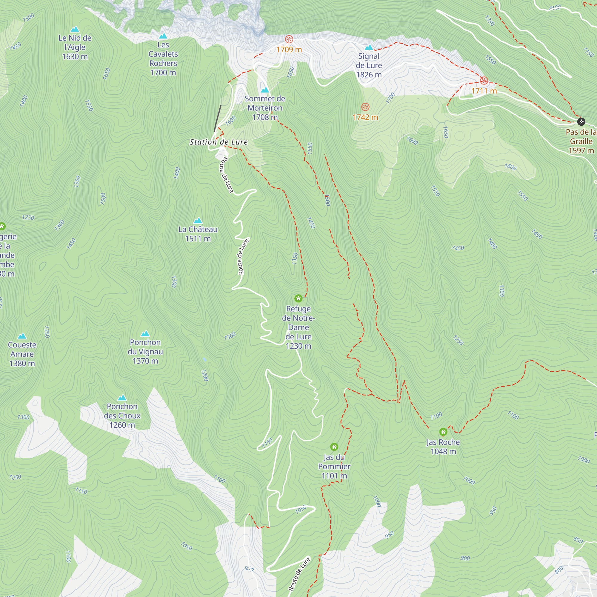 Refuge de Notre-Dame de Lure map