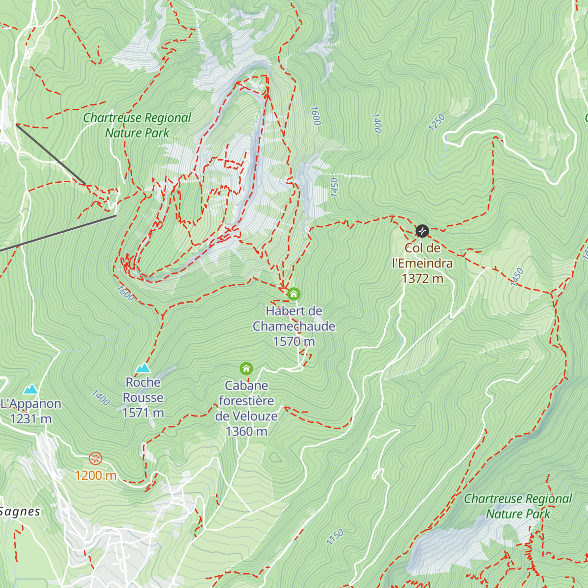 Habert de Chamechaude map