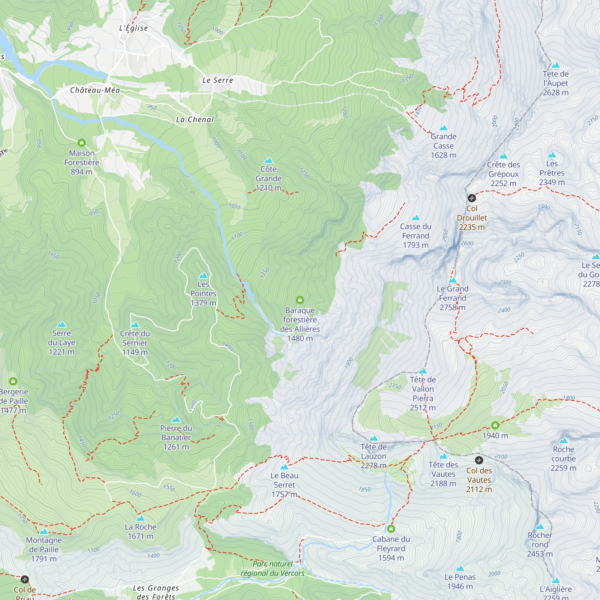 Baraque forestière des Allières map