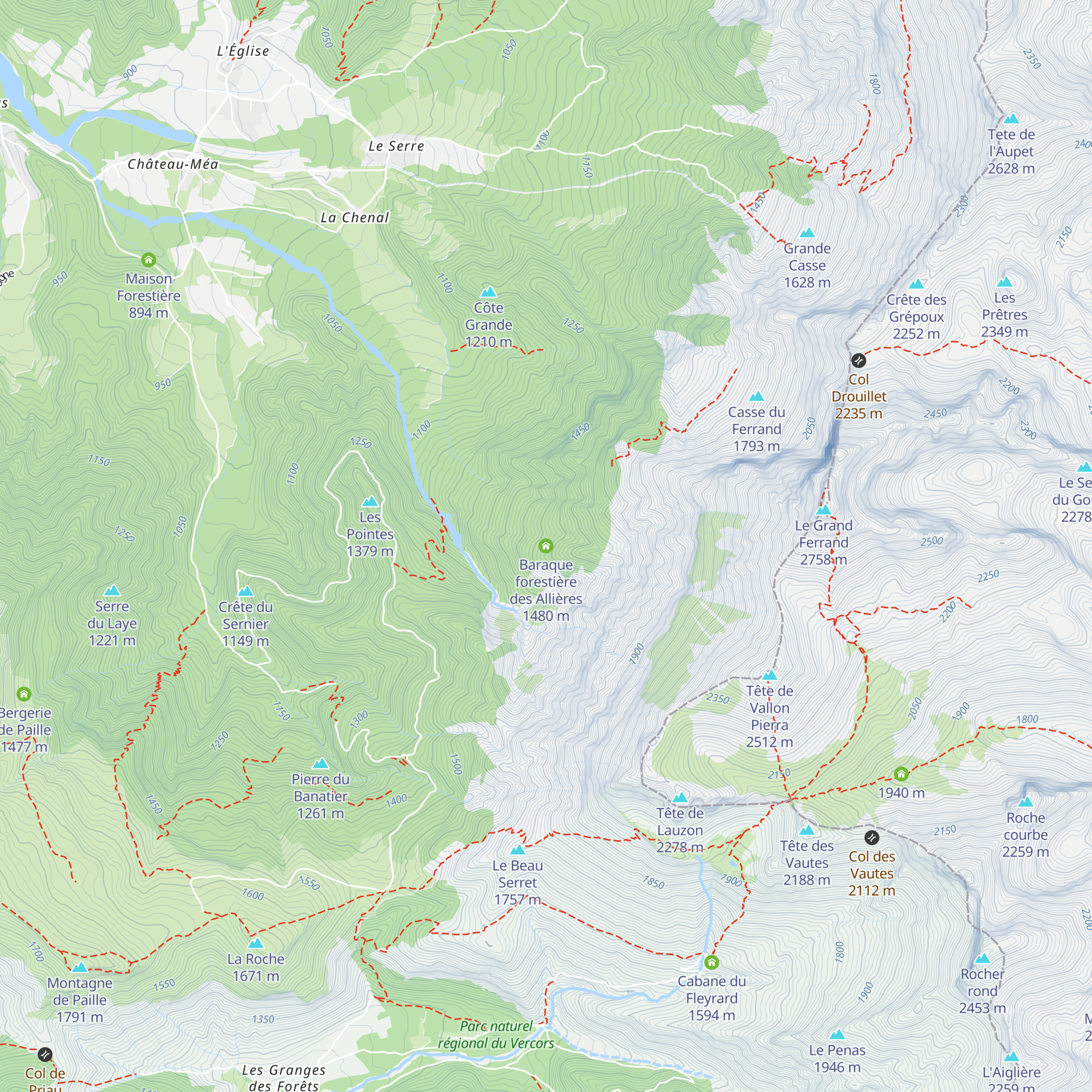 Baraque forestière des Allières map