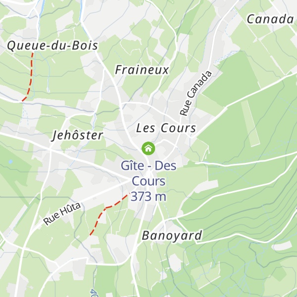 Map of Gîte - Des Cours