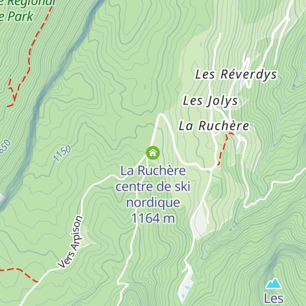 Map of La Ruchère centre de ski nordique