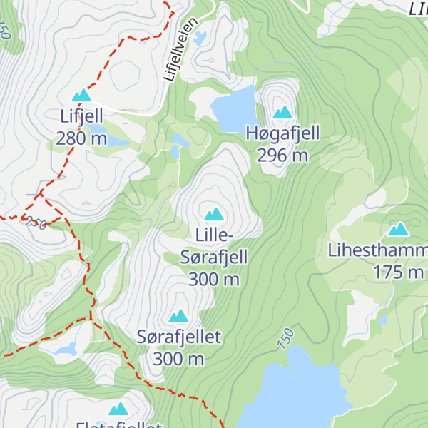 Map of Lille-Sørafjell