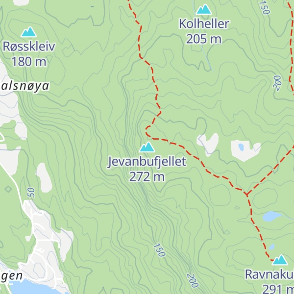 Map of Jevanbufjellet