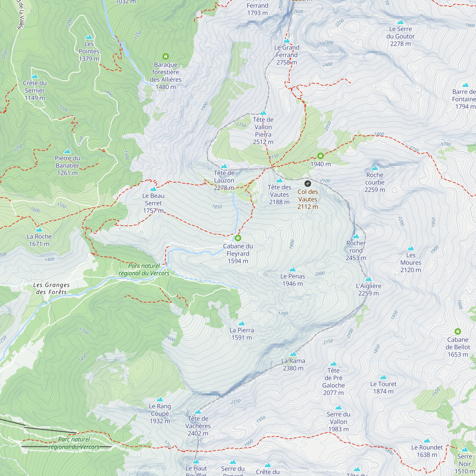 Cabane du Fleyrard map