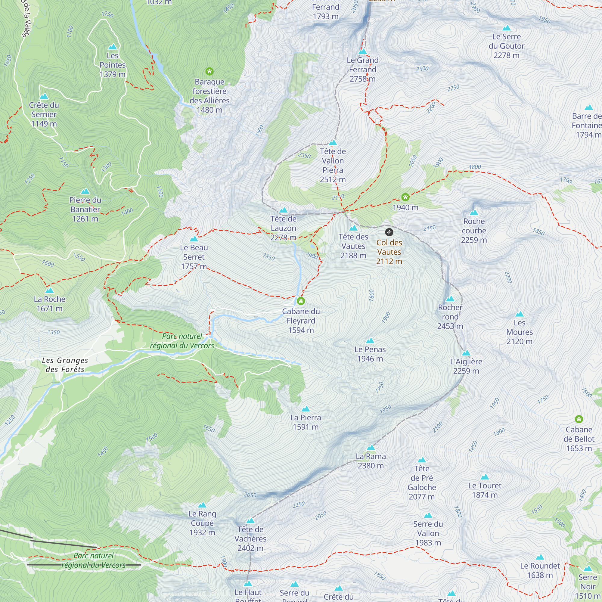 Cabane du Fleyrard map