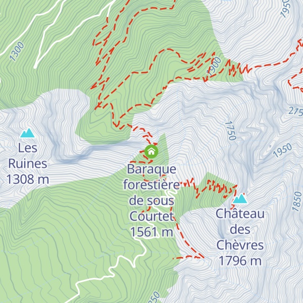 Map of Baraque forestière de sous Courtet
