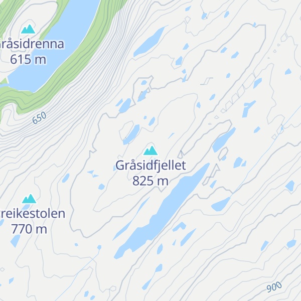 Map of Gråsidfjellet