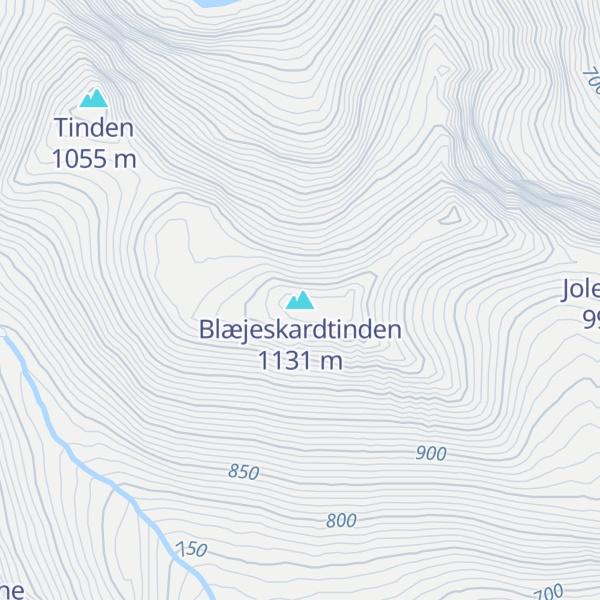 Map of Blæjeskardtinden