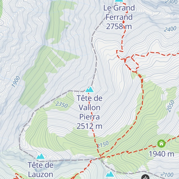 Map of Tête de Vallon Pierra