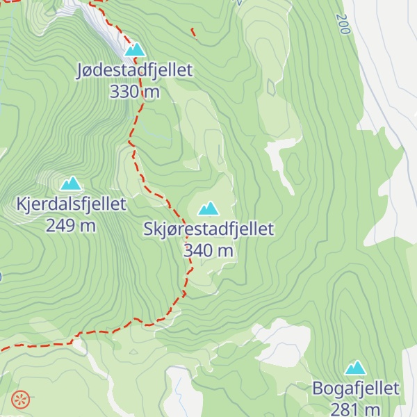 Map of Skjørestadfjellet