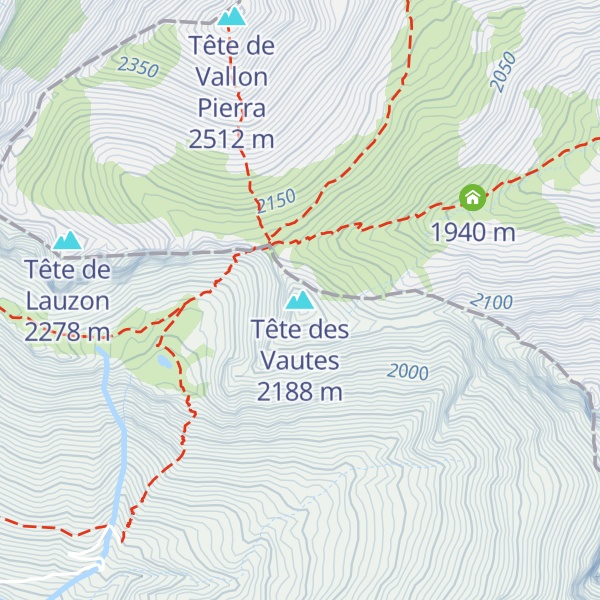 Map of Tête des Vautes