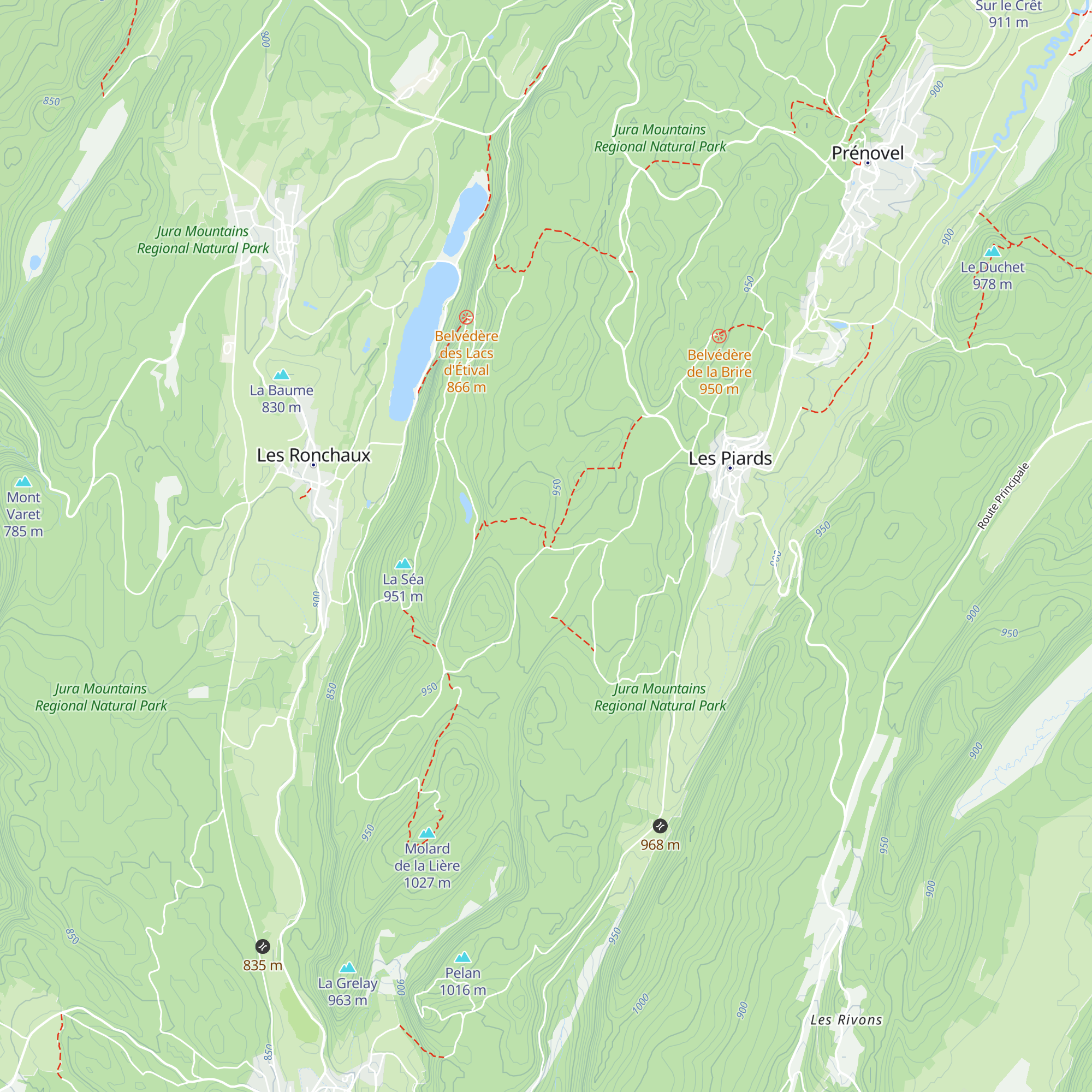 Abri forestier des Piards map