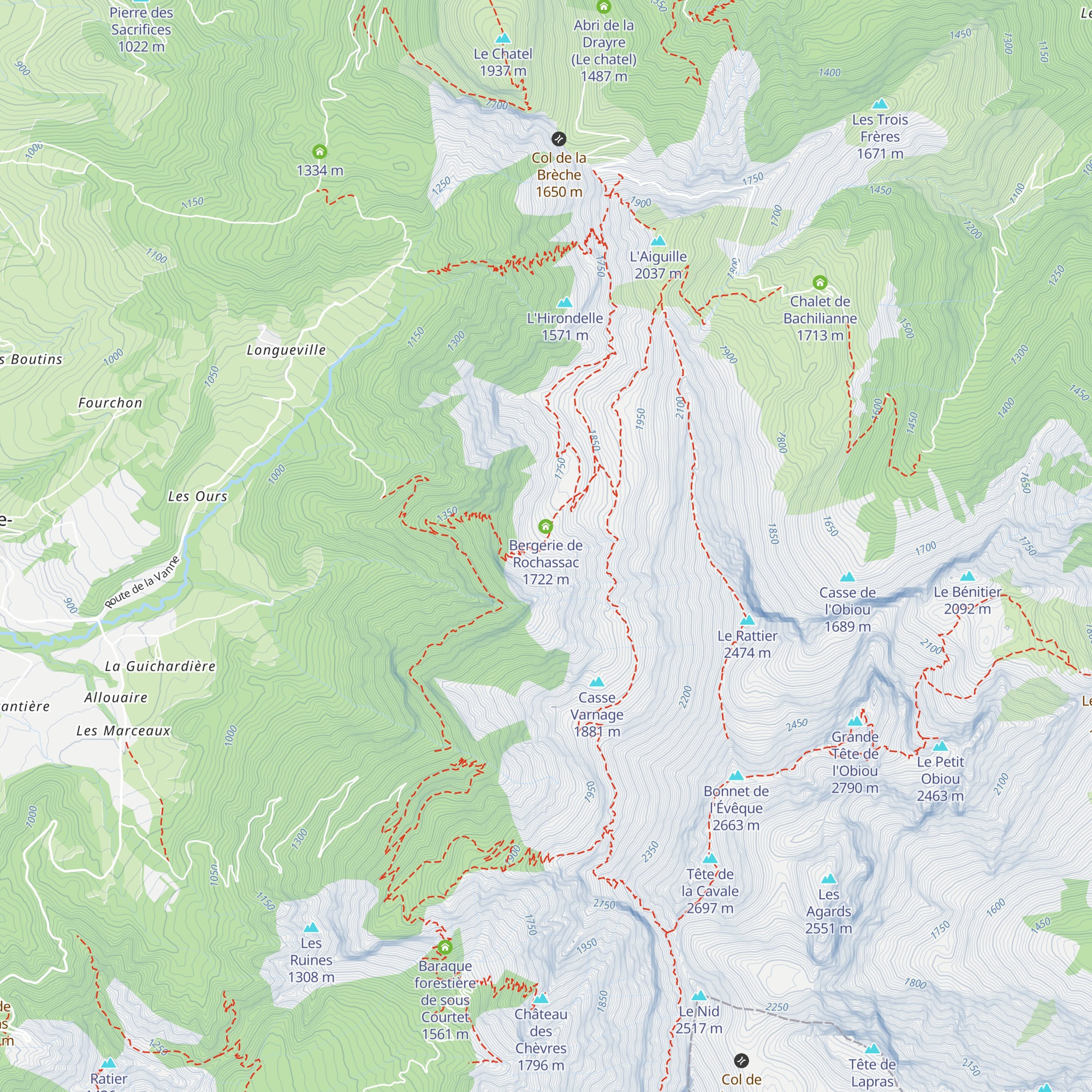 Refuge de Rochassac map