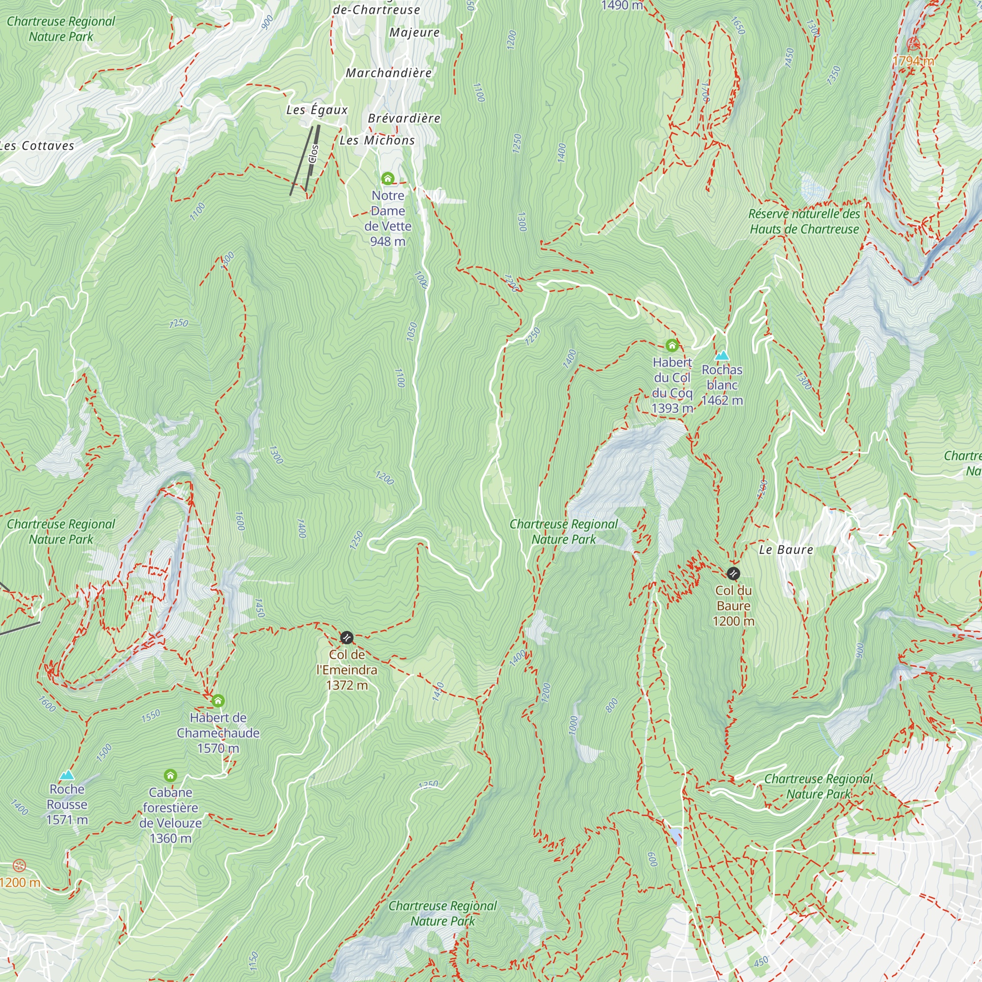 Abri du Pleynon map