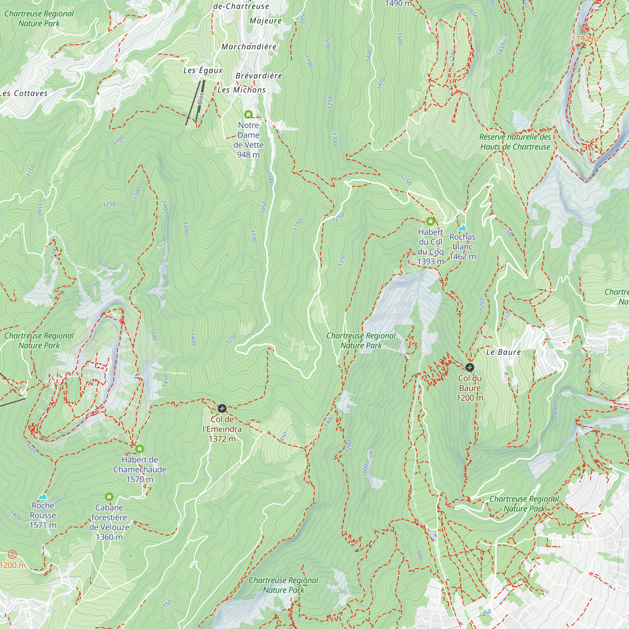 Abri du Pleynon map