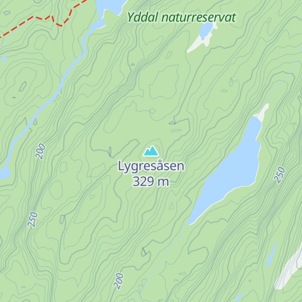 Map of Lygresåsen