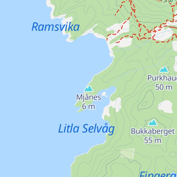 Map of Mjånes