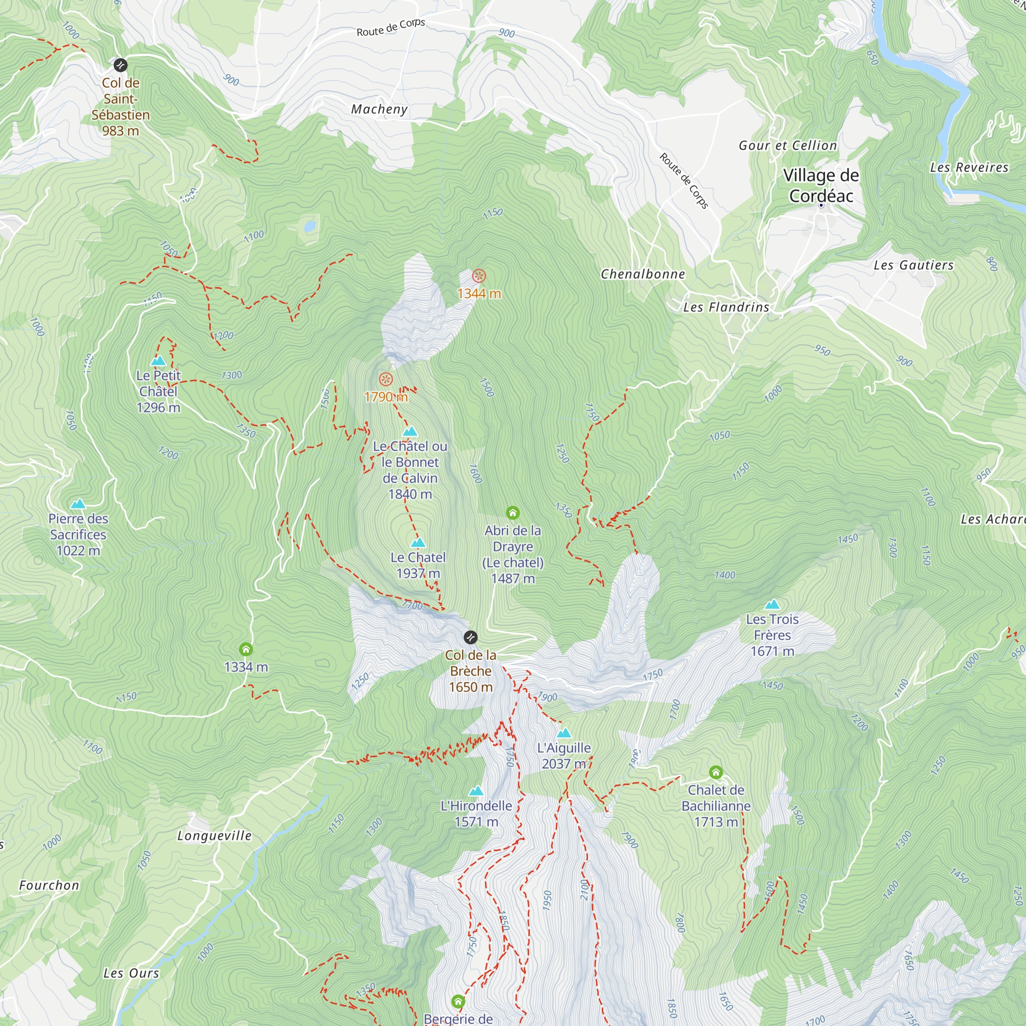Abri de la Drayre (Le chatel) map