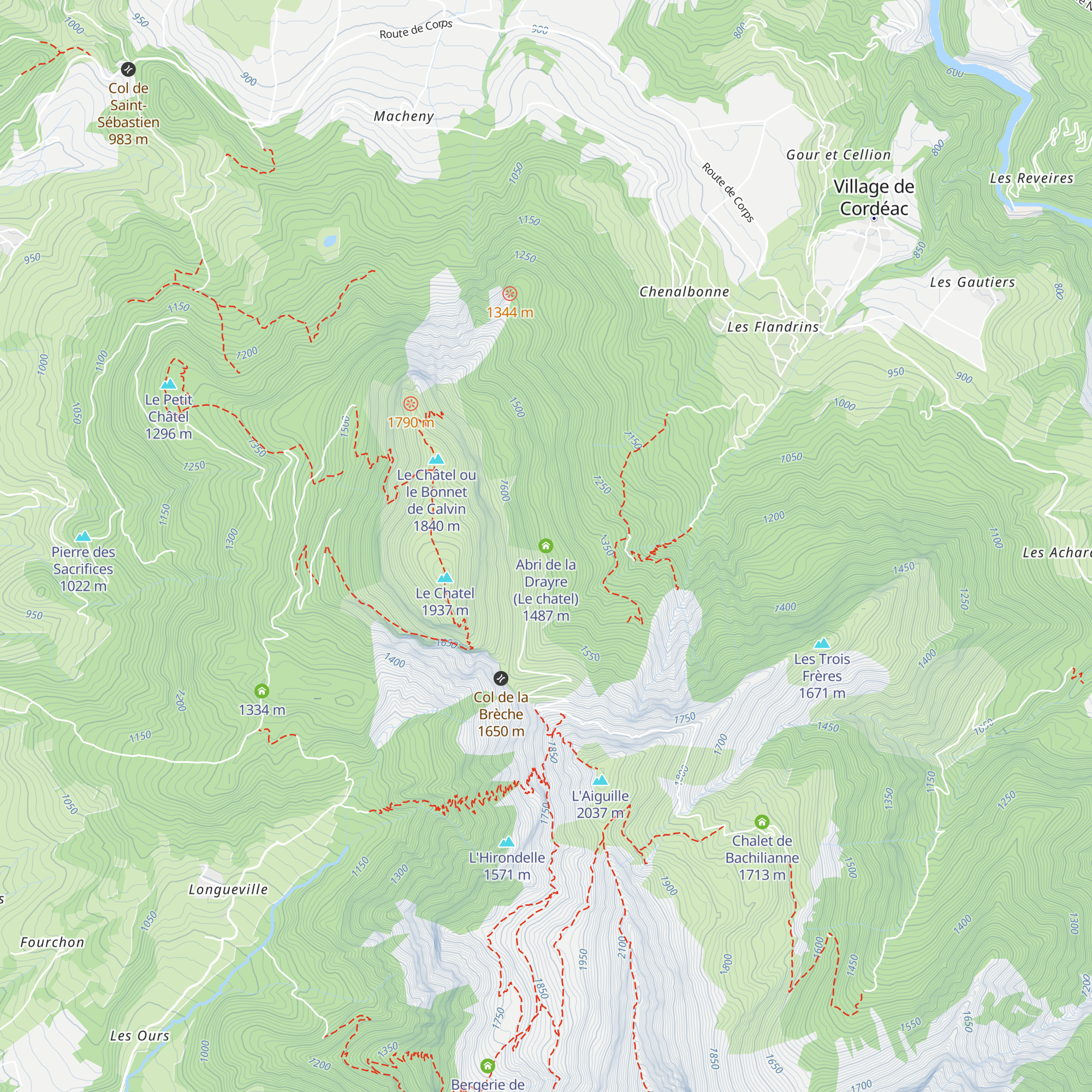 Abri de la Drayre (Le chatel) map