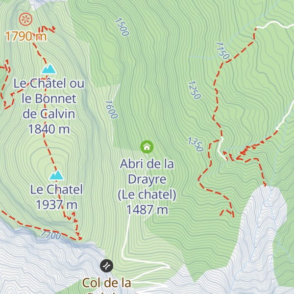 Map of Abri de la Drayre (Le chatel)