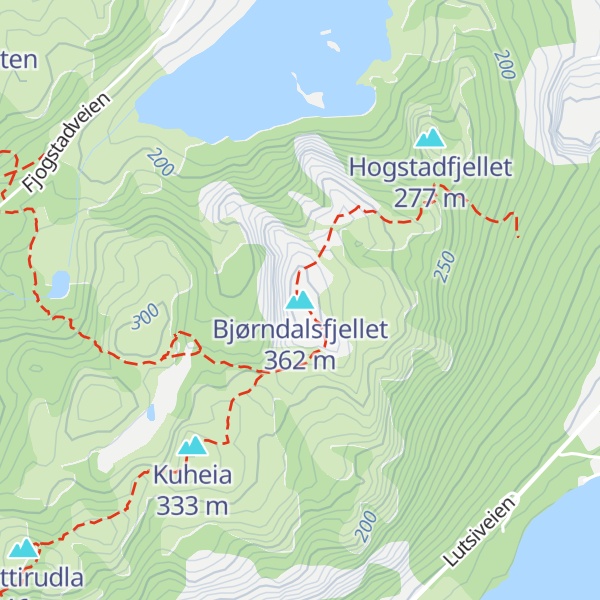 Map of Bjørndalsfjellet