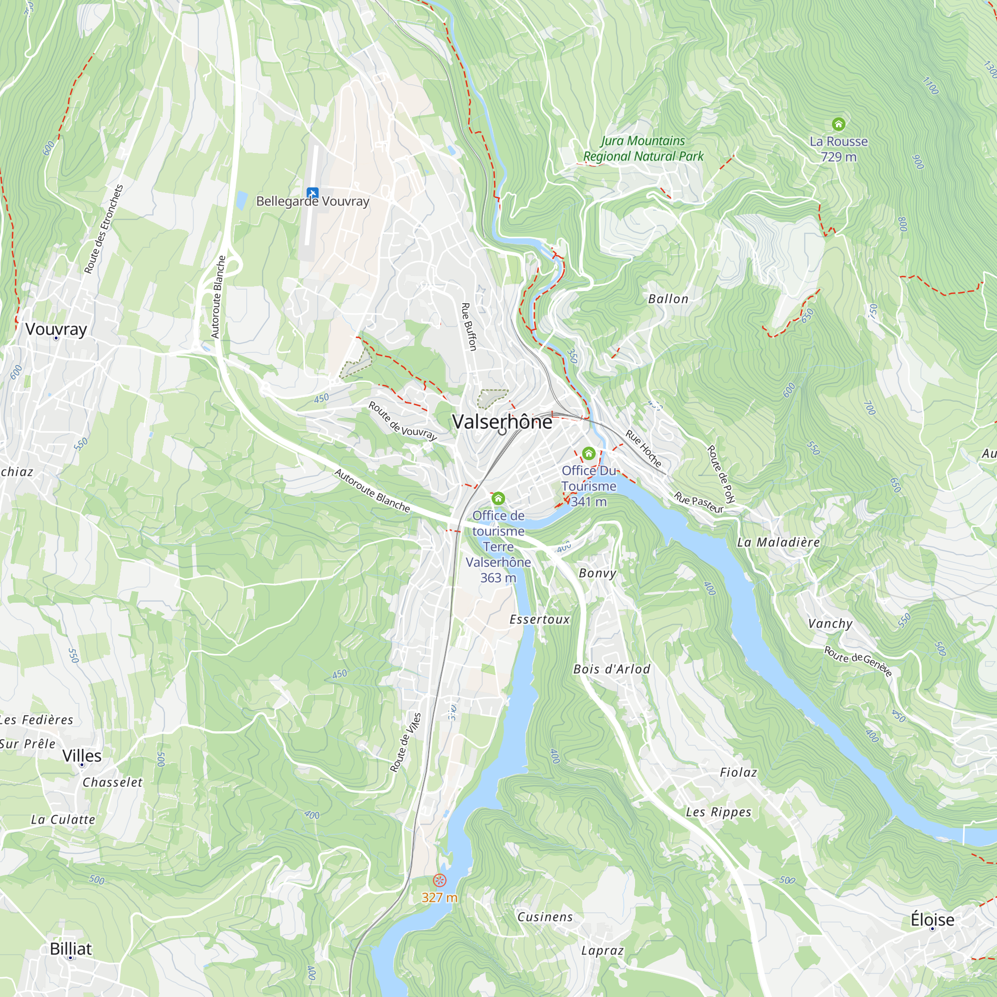 Office de tourisme Terre Valserhône map