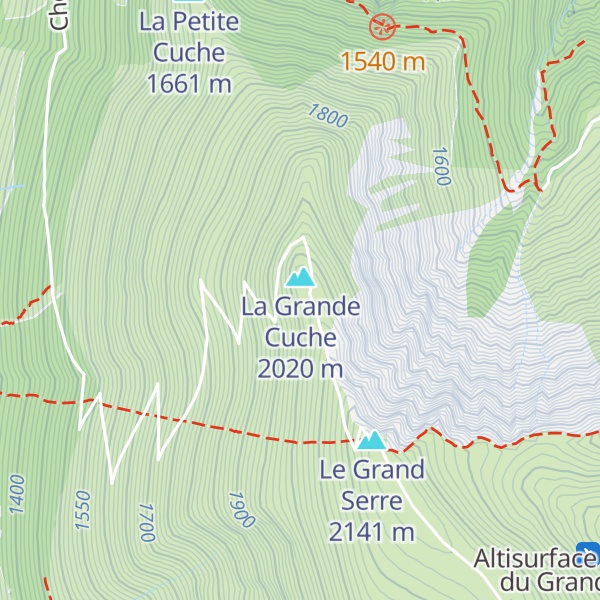 Map of cabane des gloutons 1896 m