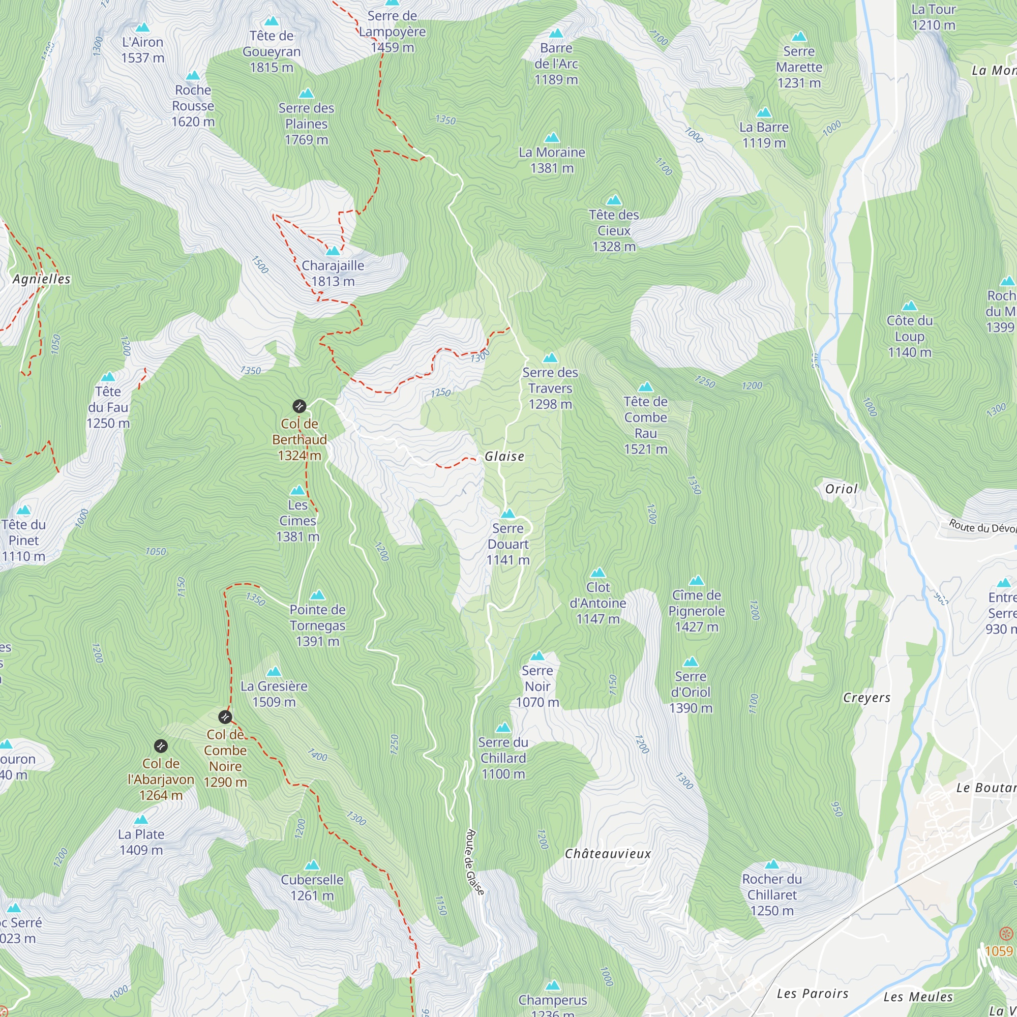 L'Aiglière map