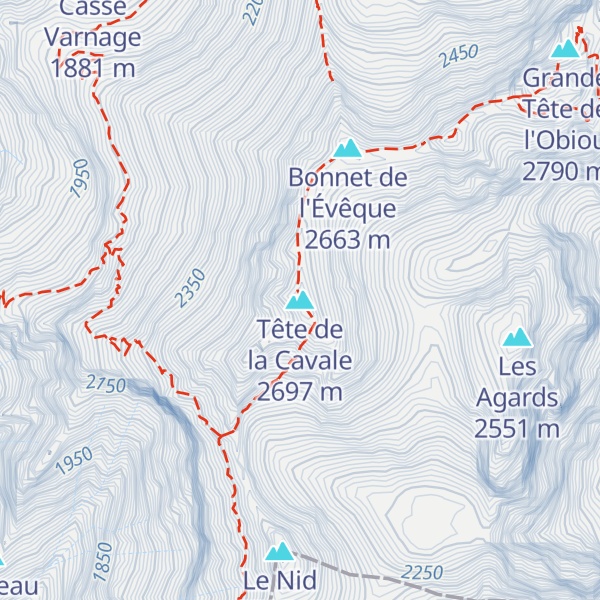 Map of Tête de la Cavale