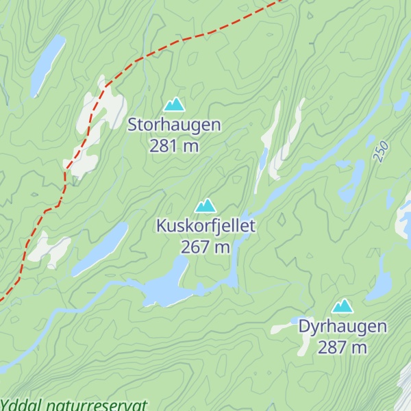 Map of Kuskorfjellet