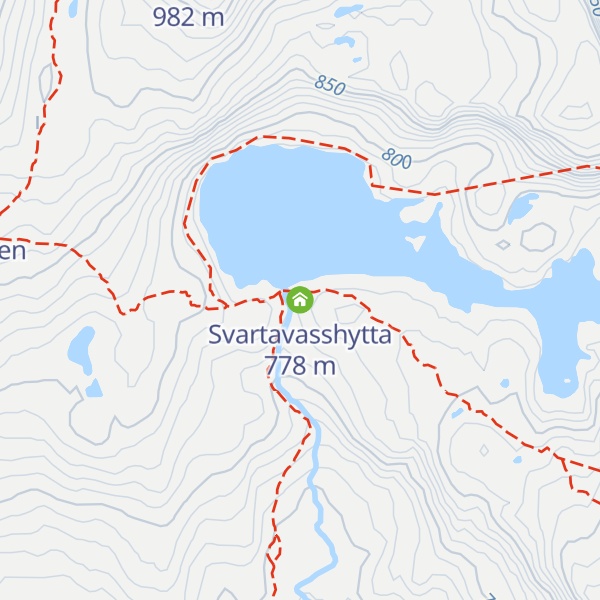 Map of Svartavasshytta