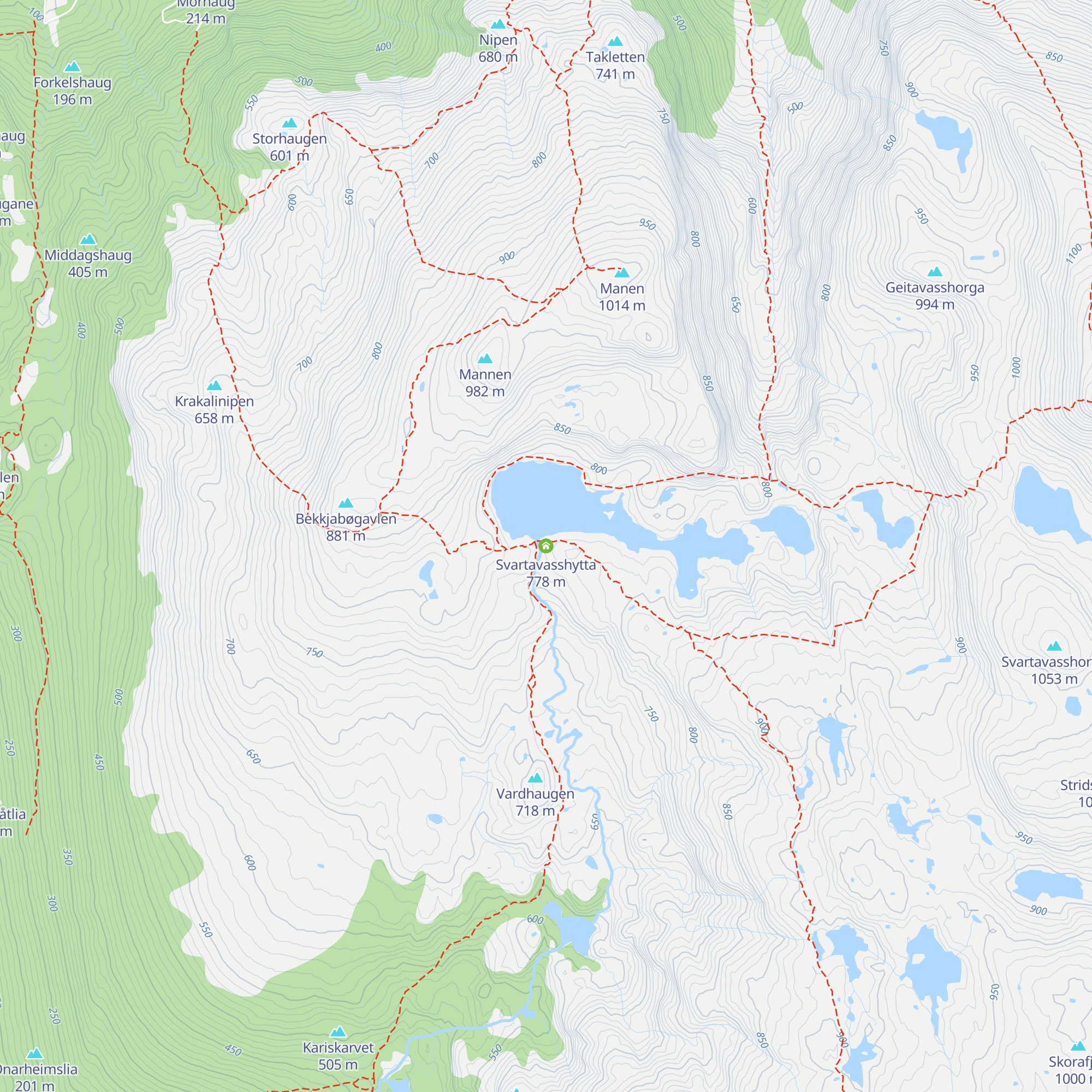 Svartavasshytta map